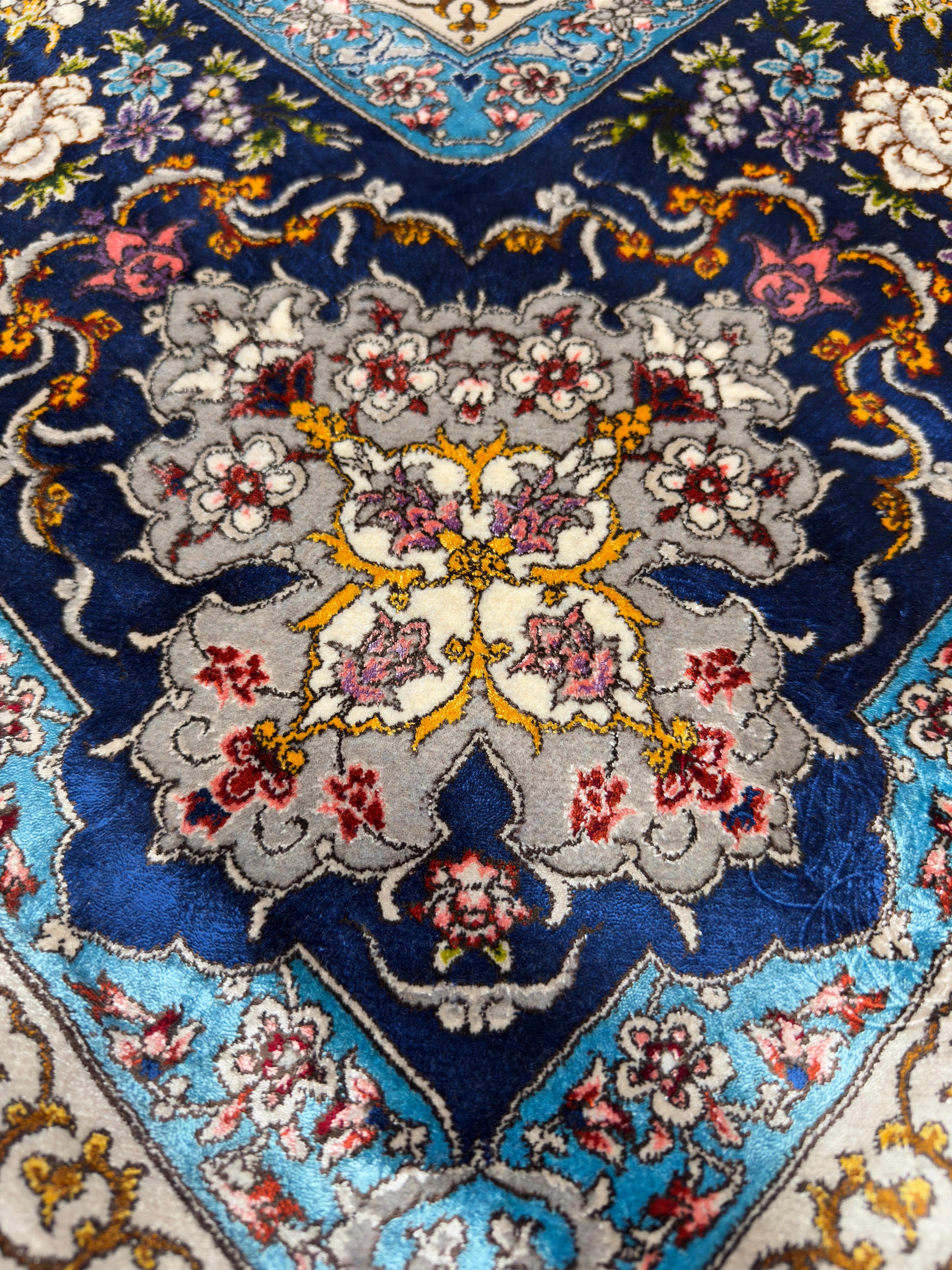 Fine Persian Wool & Silk Rug