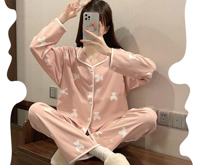 Pink Pure Cotton Soft Two-Piece Pajama Set