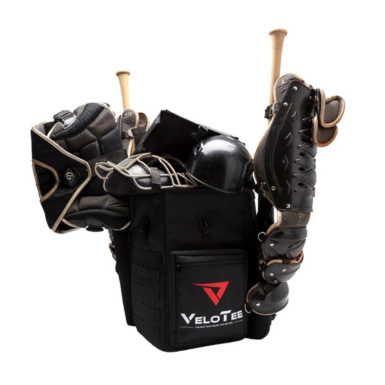 Coaches Bundle: VeloTee Baseball & Softball Home Plate Bat Bag Backpack (Comes with Batting Tee)