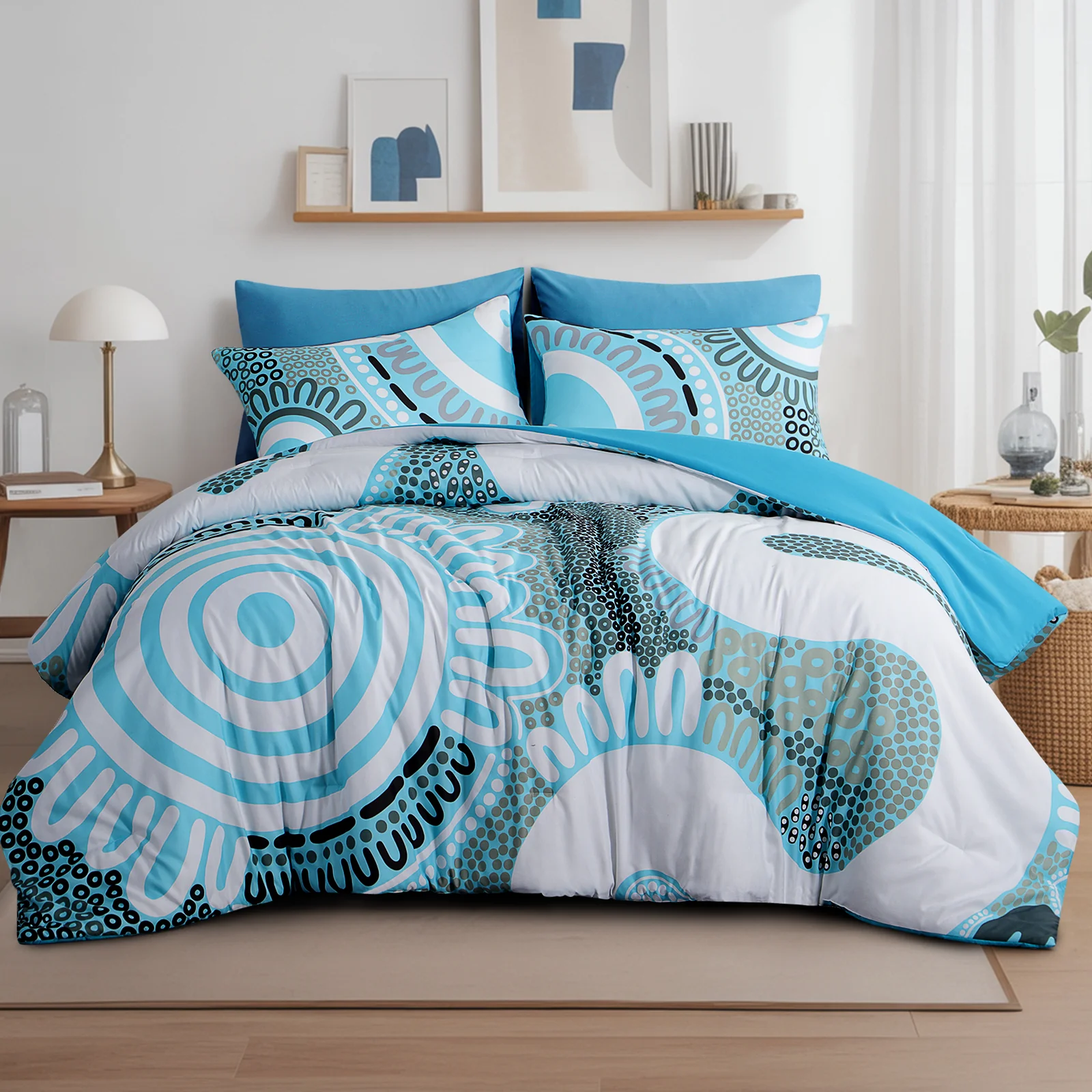 Comforter Set: Wiradjuri Walkabout- Cool Water