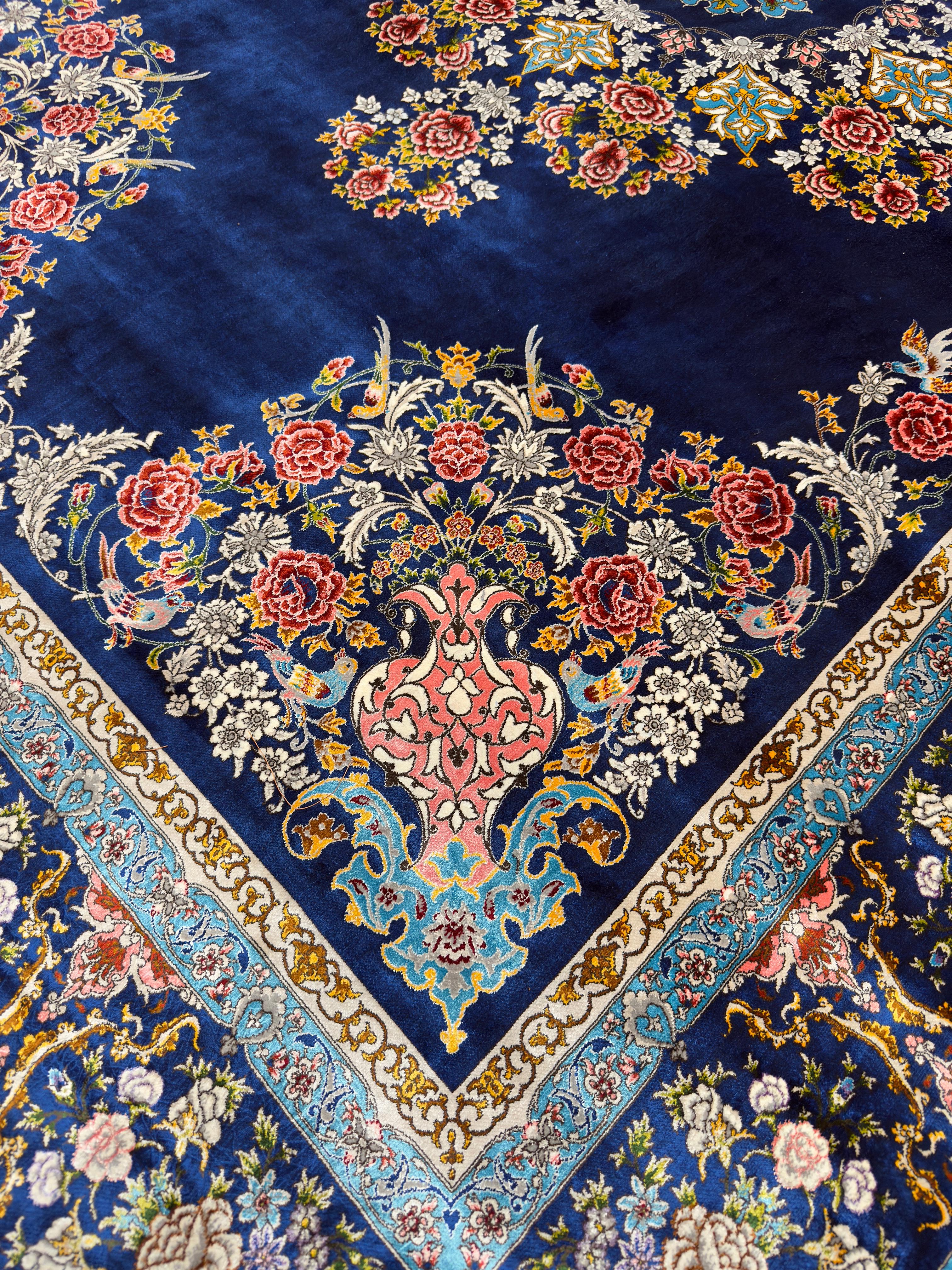 Fine Persian Wool & Silk Rug