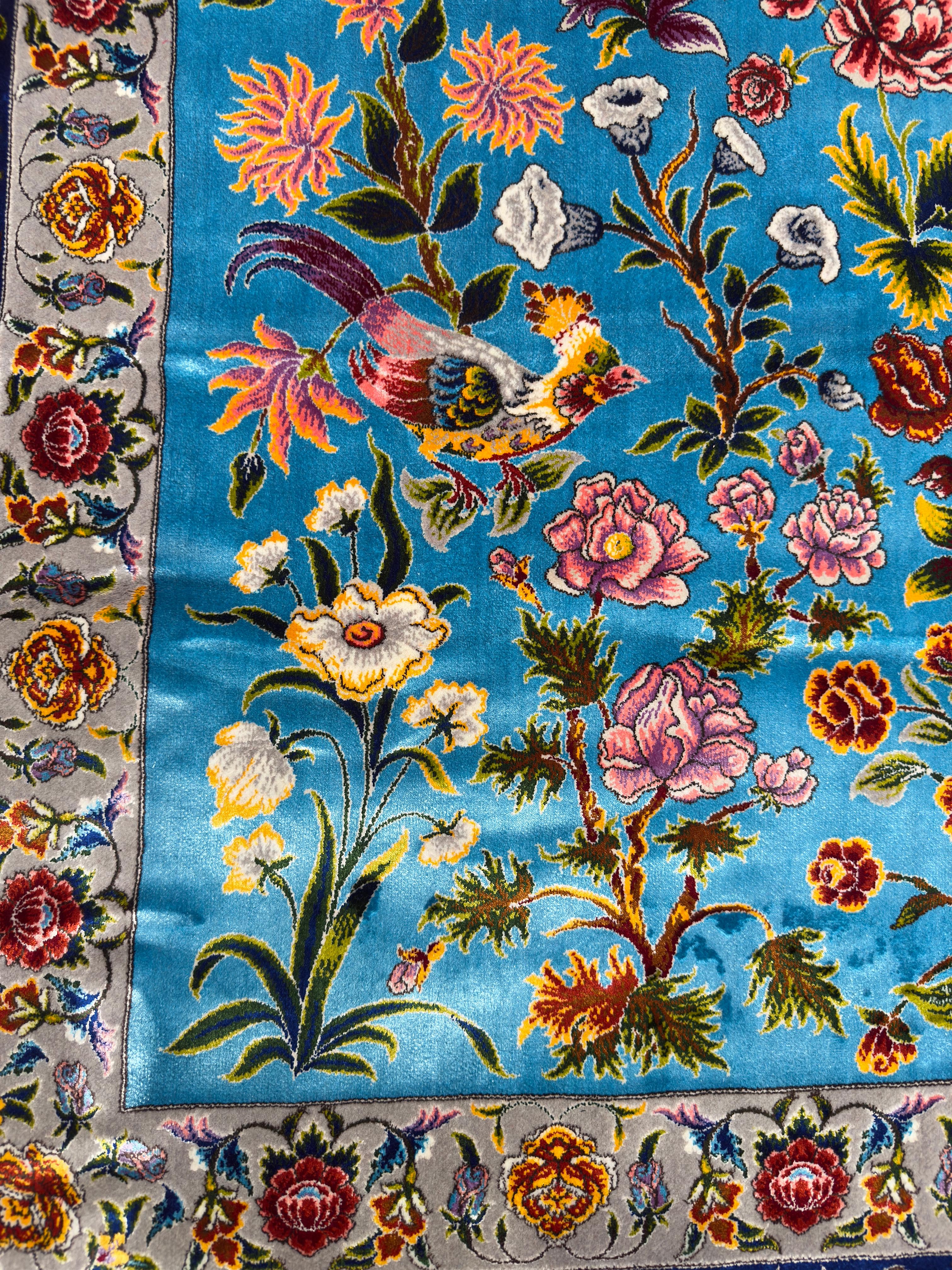 The Birds - Pure Silk Persian Rug