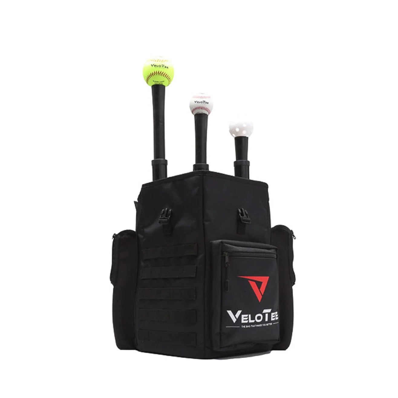Coaches Bundle: VeloTee Baseball & Softball Home Plate Bat Bag Backpack (Comes with Batting Tee)