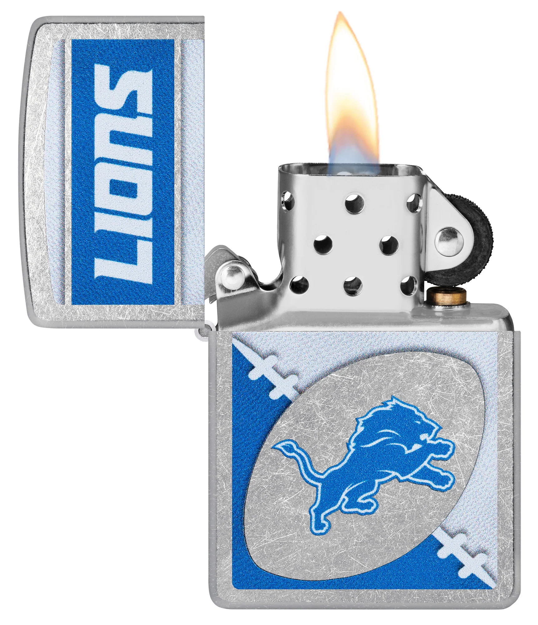 NFL Detroit Lions Chrome Logo Design