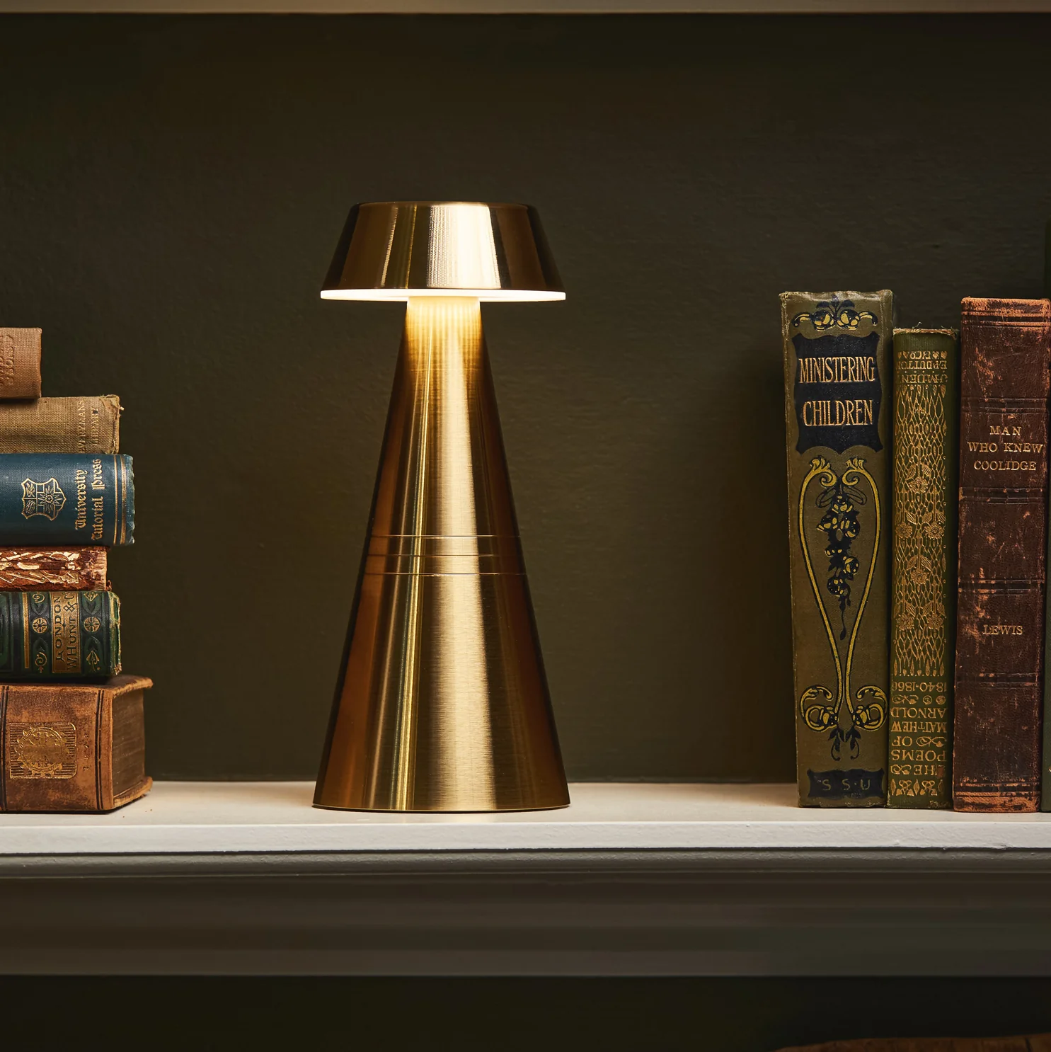 Charm Empire Rechargeable Cordless Table Lamp, Brass