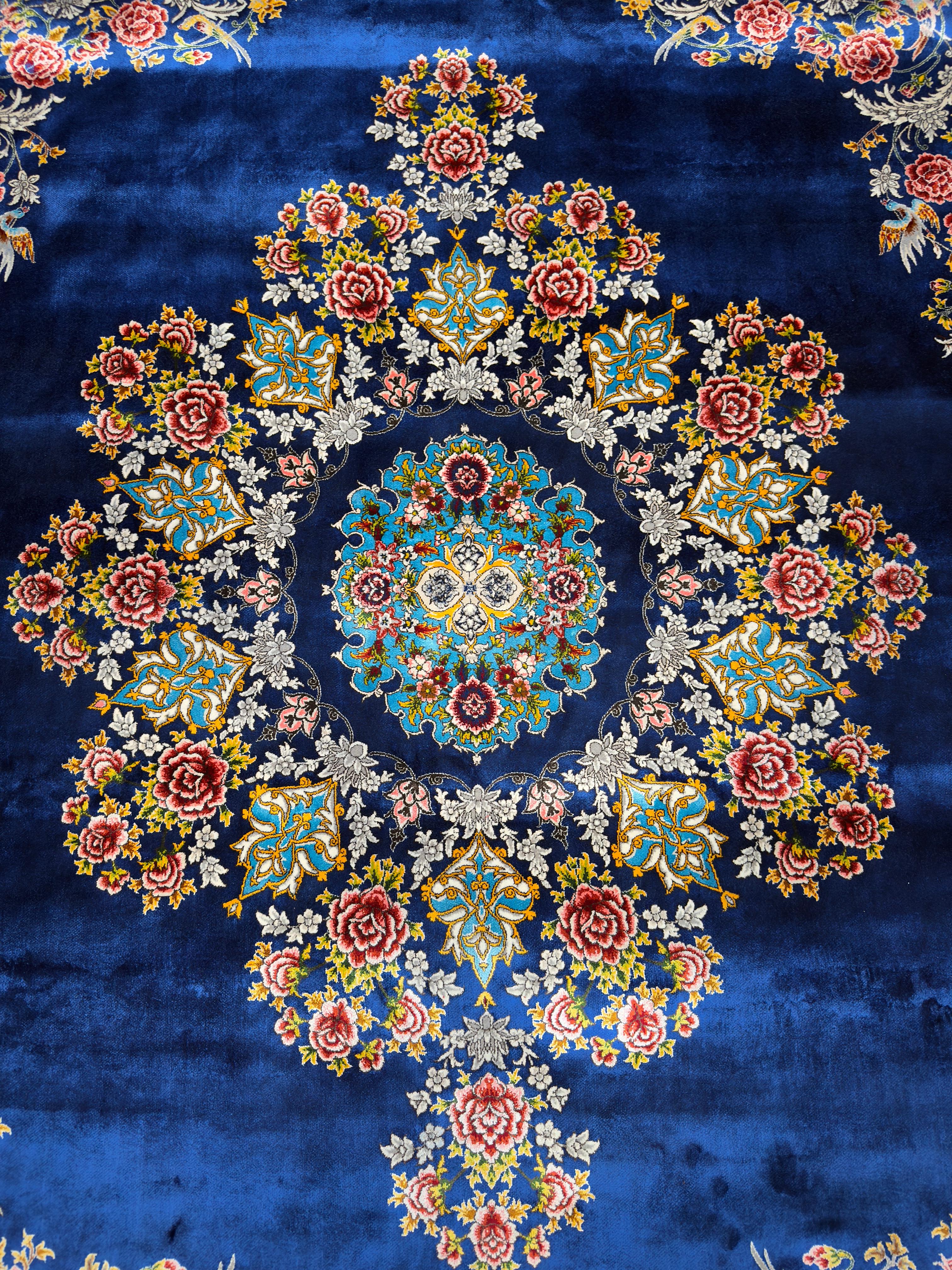 Fine Persian Wool & Silk Rug