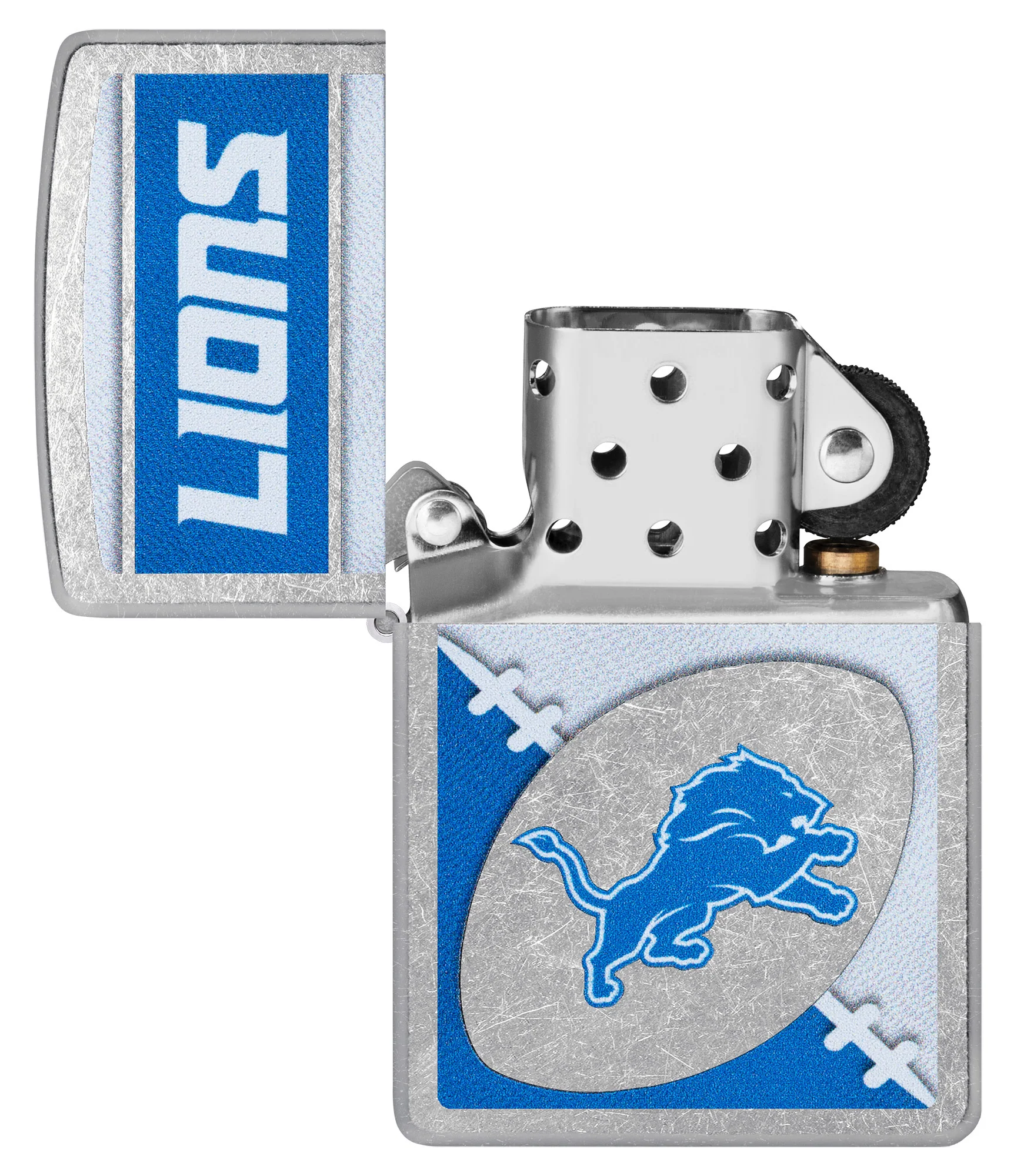 NFL Detroit Lions Chrome Logo Design