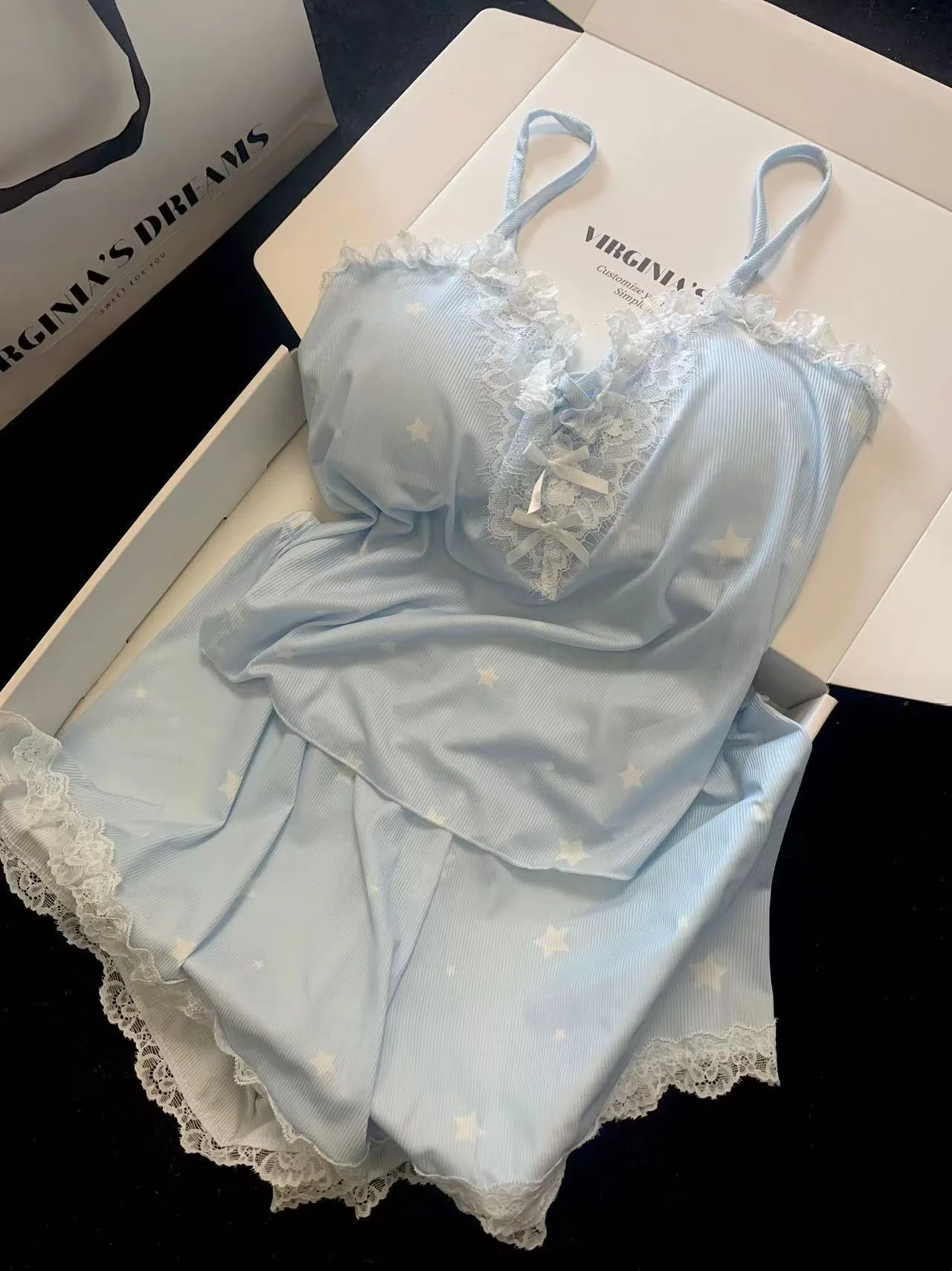 Light Blue Modal Cotton Pajama Set