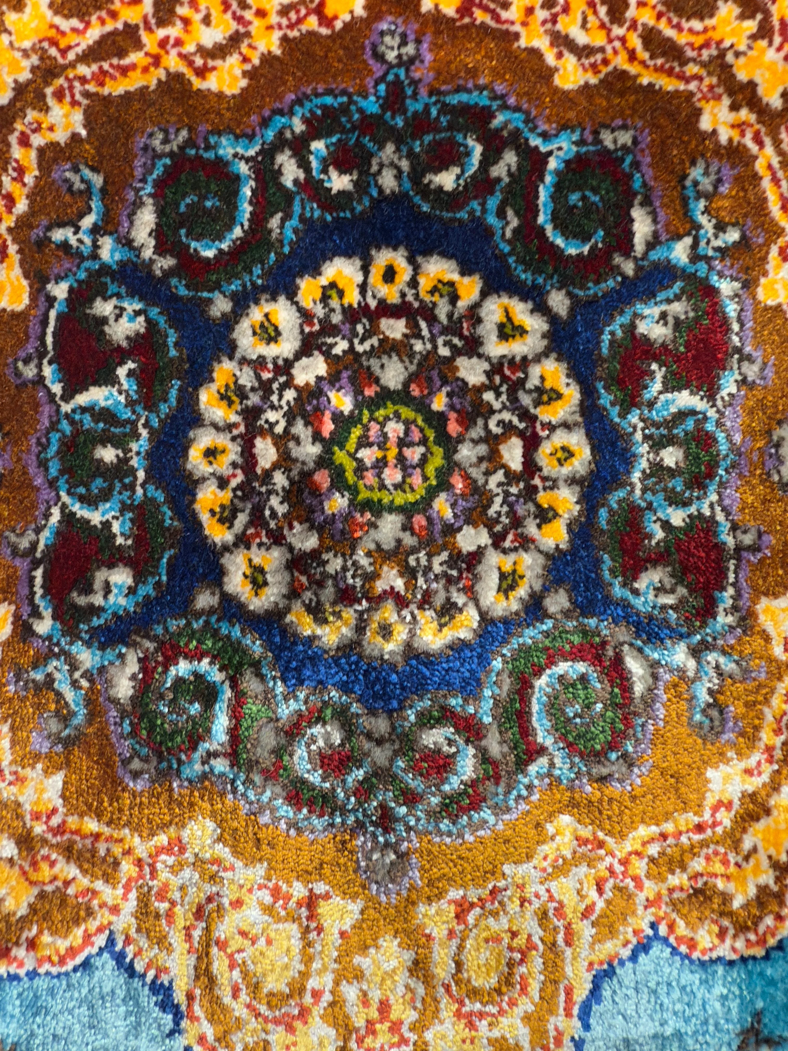 Fine Persian Wool & Silk Rug