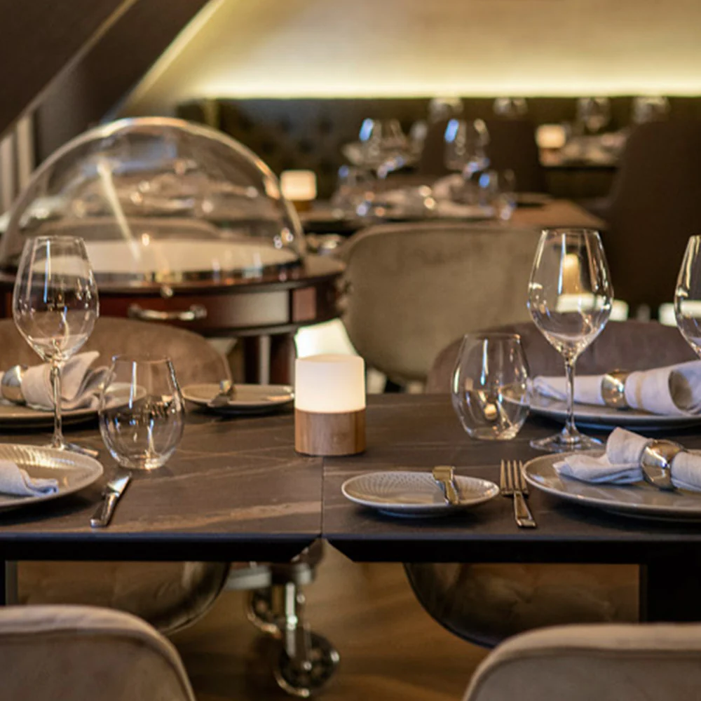 Round Rechargeable Cordless Table Lamp, Wood