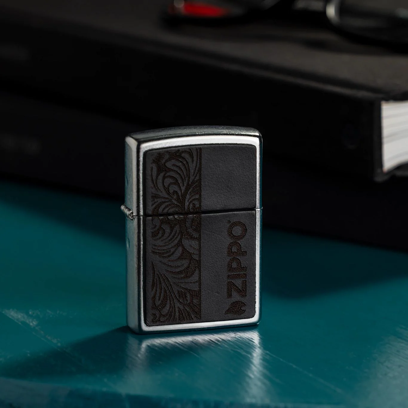 Black Leather Emblem - Zippo Design