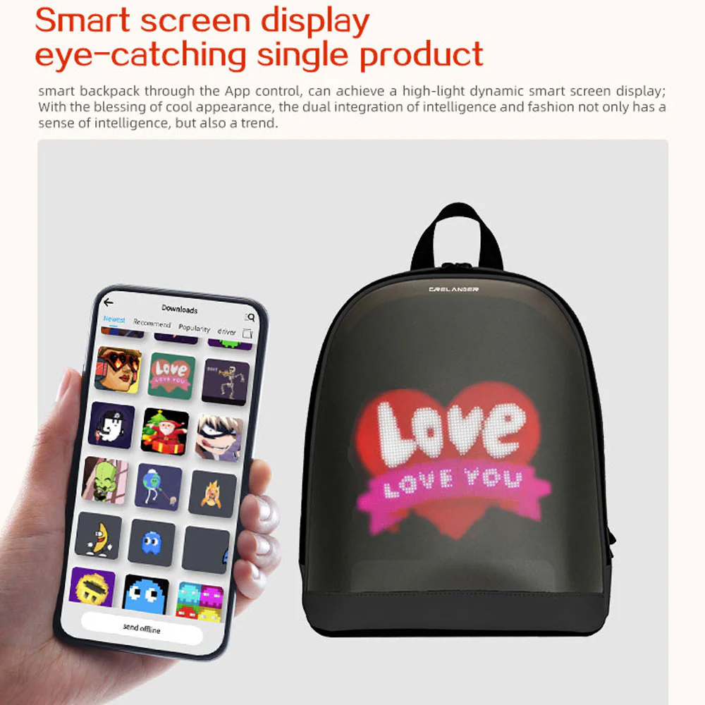 CRELANDER T7 LED  Women's Backpacks girl child LED bag