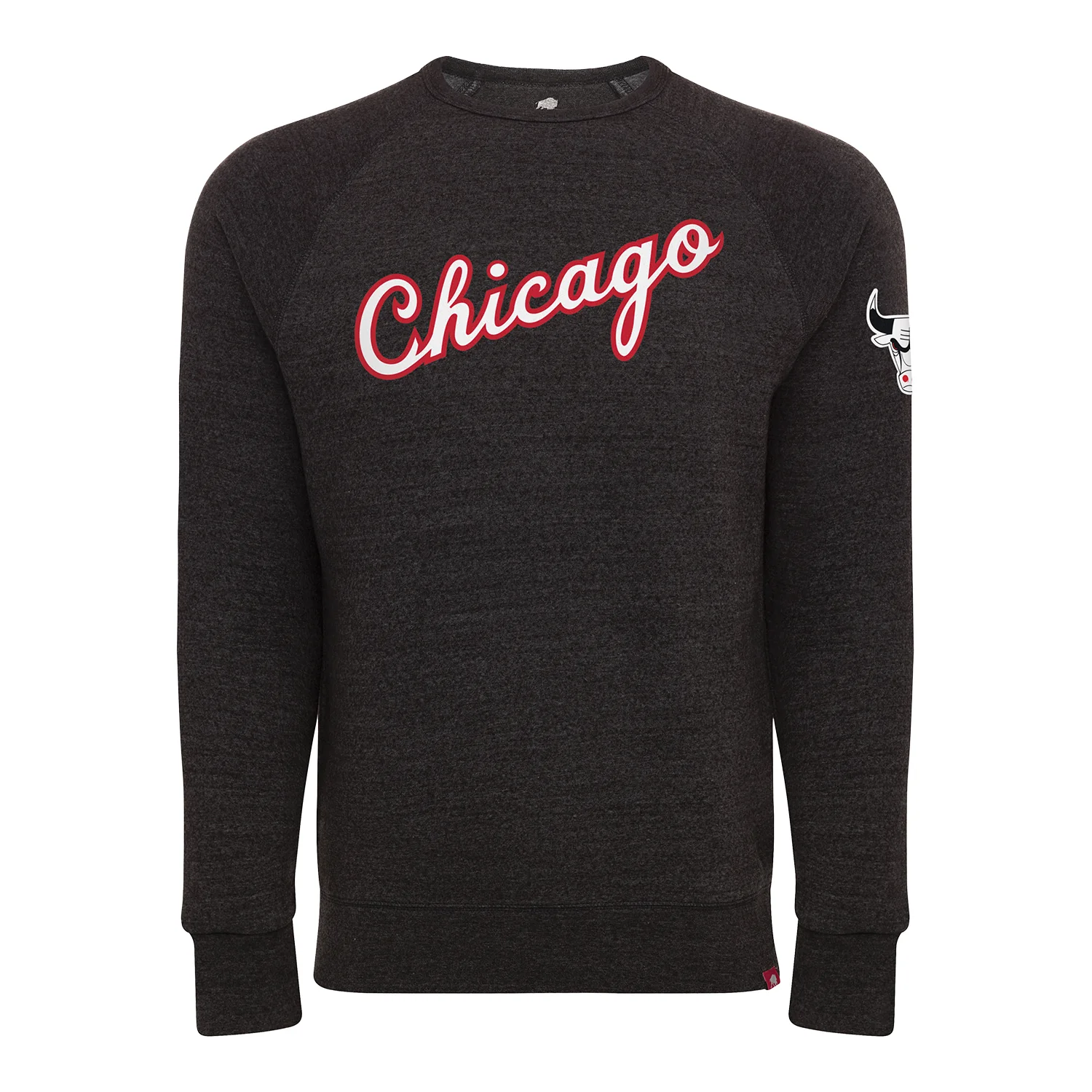 Chicago Bulls Sportiqe Harmon Script Black Crewneck Sweatshirt