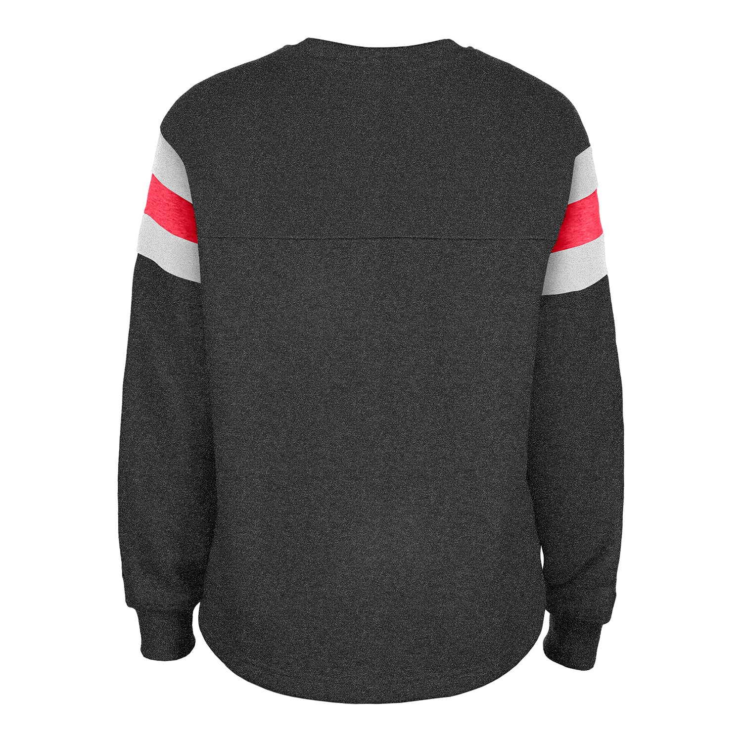 Ladies Chicago Bulls New Era Throwback Striped Crewneck Sweatshirt