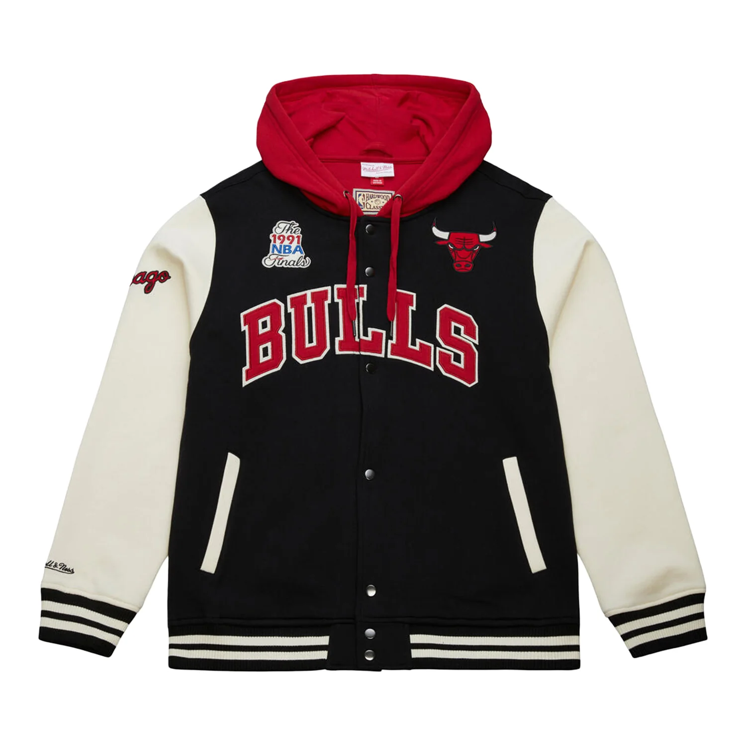 Chicago Bulls Mitchell & Ness Courtside Fleece Hooded Jacket