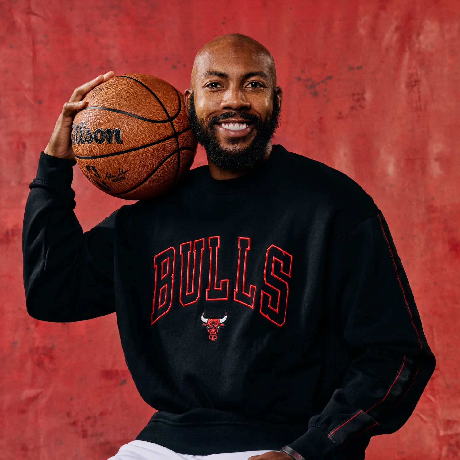 Chicago Bulls 1966 Statement Pinstripe Taped Crewneck