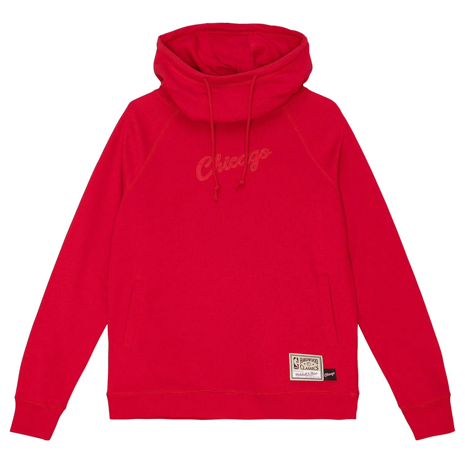 Ladies Chicago Bulls Mitchell & Ness Funnel Neck Hooded Sweatshirt
