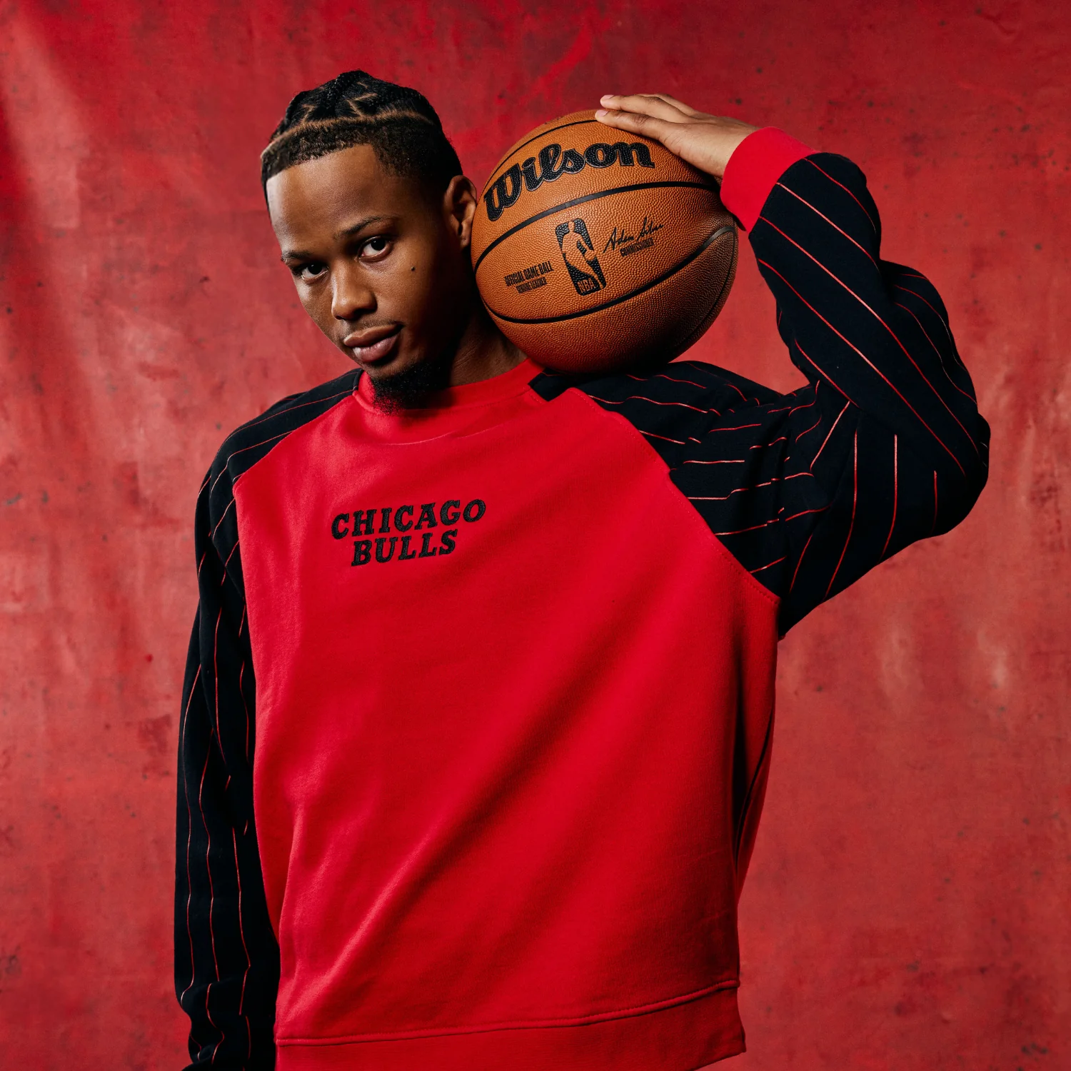 Chicago Bulls 1966 Statement Pinstripe Crewneck Sweatshirt