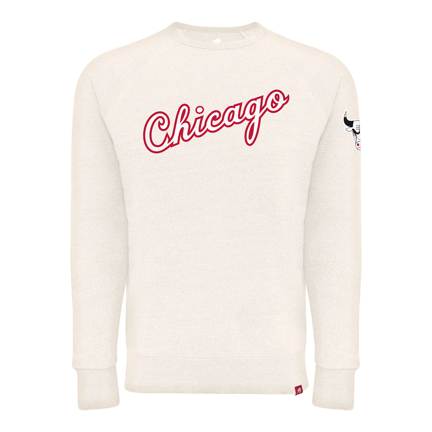 Chicago Bulls Sportiqe Harmon Script White Crewneck Sweatshirt