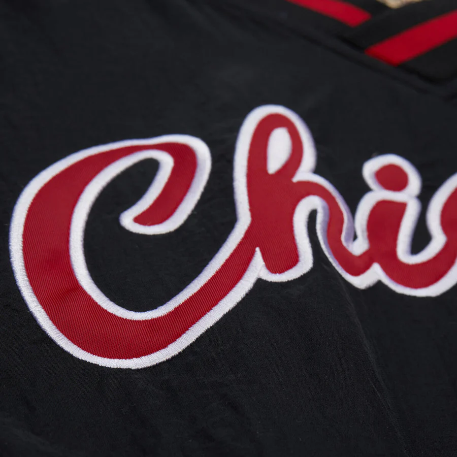 Chicago Bulls Mitchell & Ness V-Neck Scripted Pullover