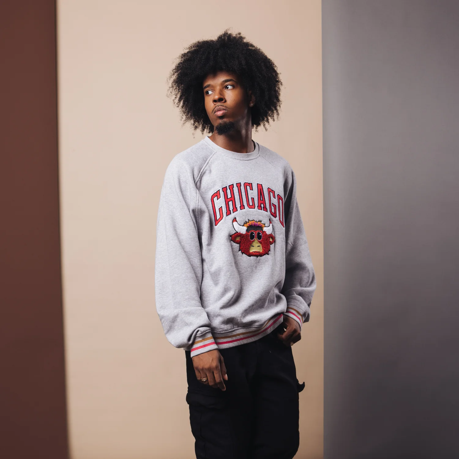 Chicago Bulls 1966 Benny Striped Crewneck