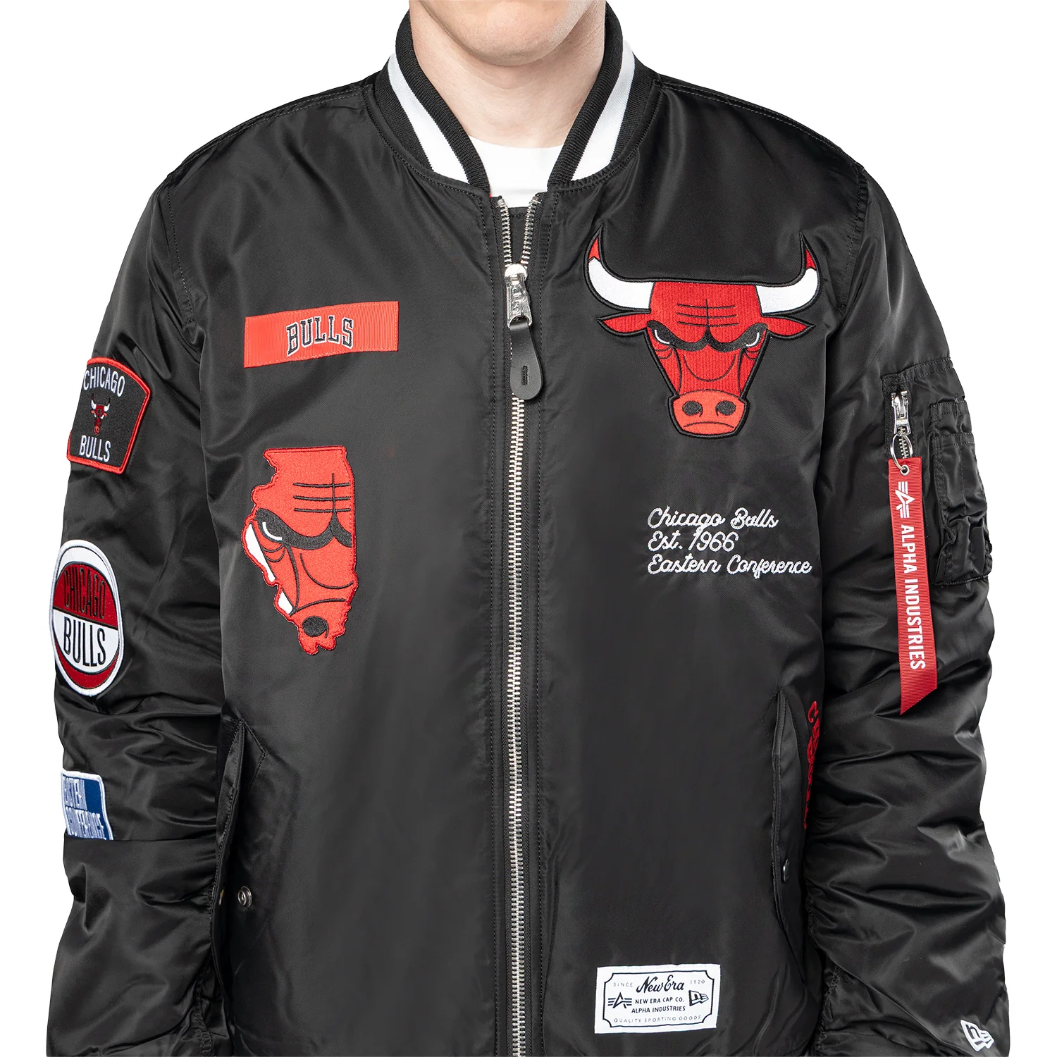Chicago Bulls New Era Alpha Industries Patch Jacket