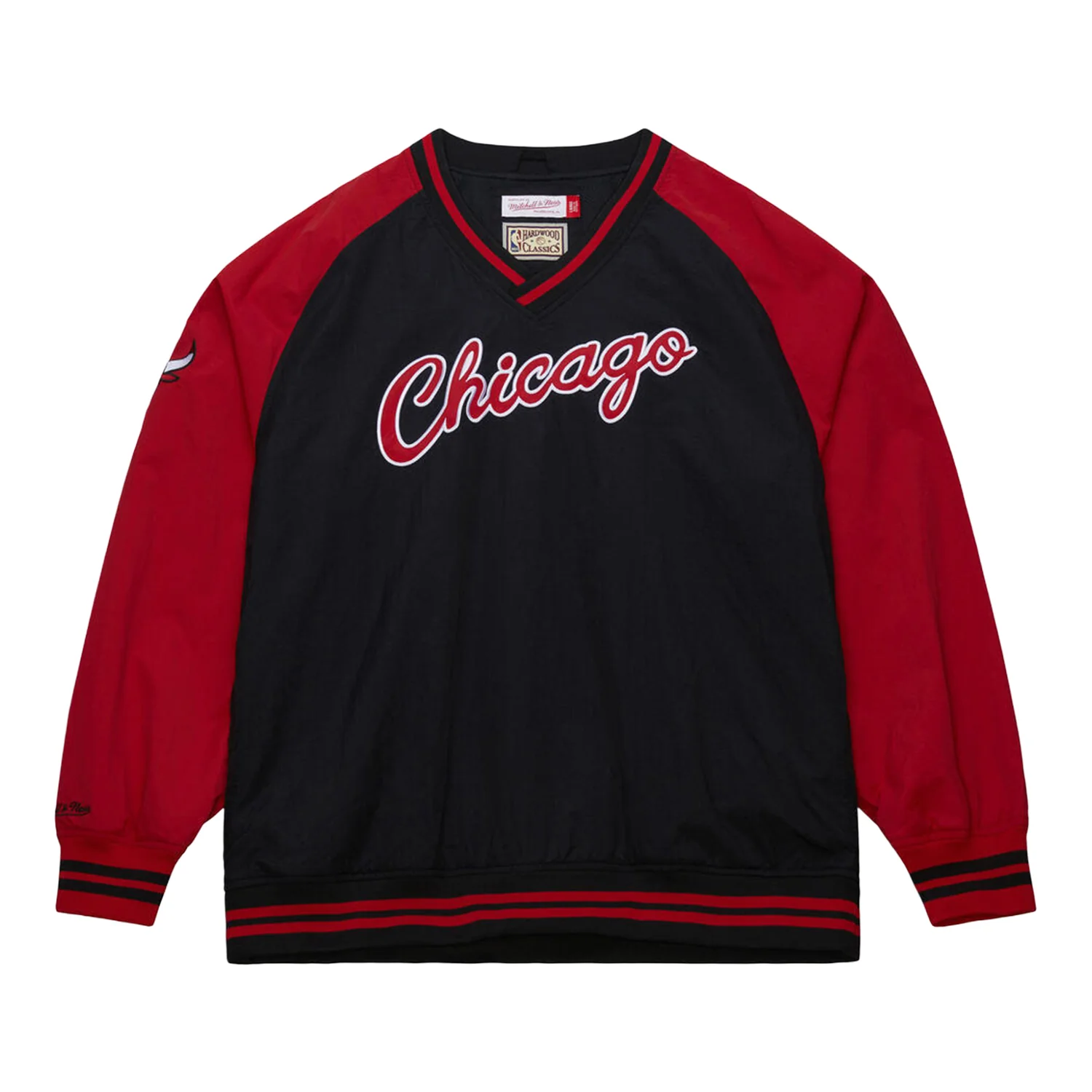 Chicago Bulls Mitchell & Ness V-Neck Scripted Pullover