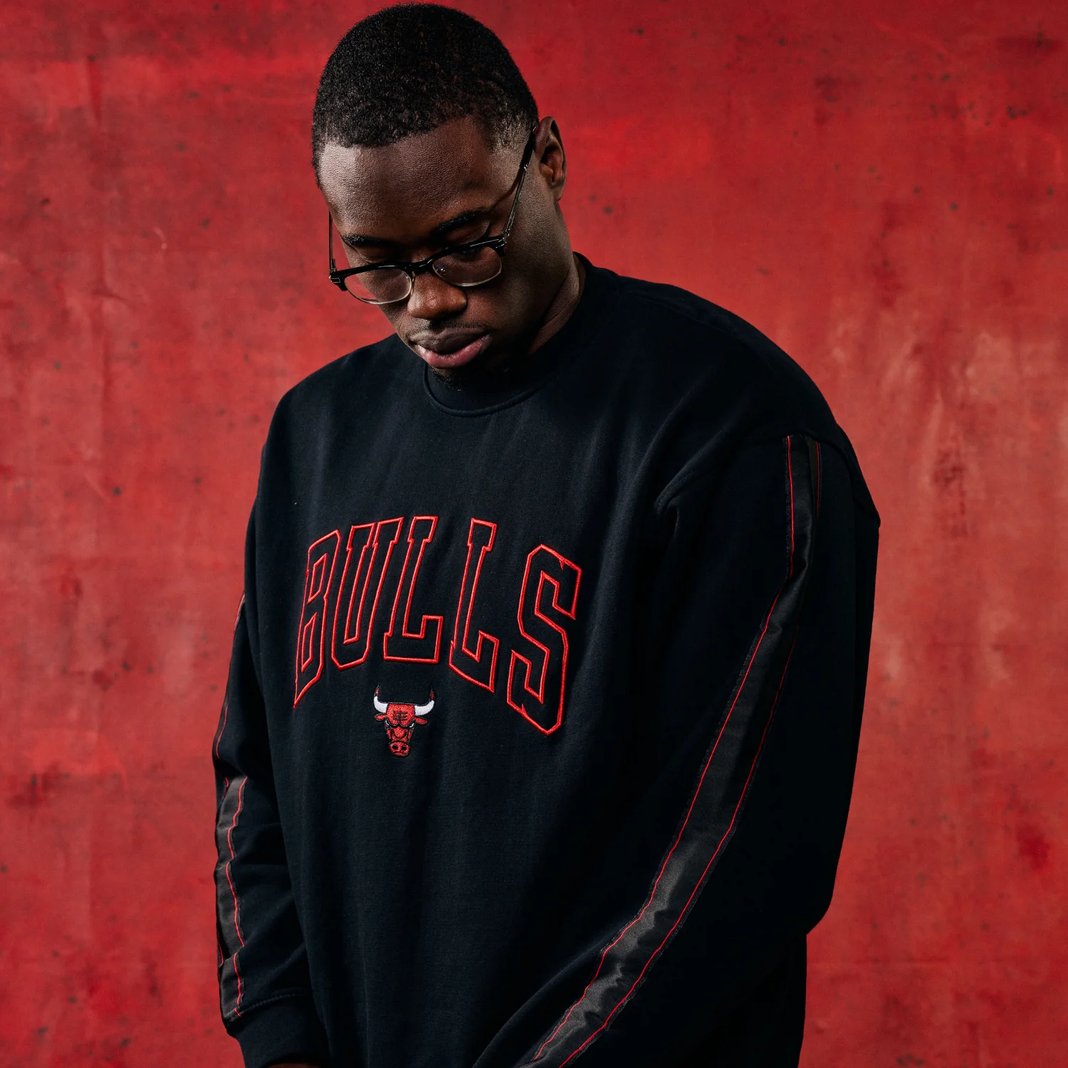 Chicago Bulls 1966 Statement Pinstripe Taped Crewneck