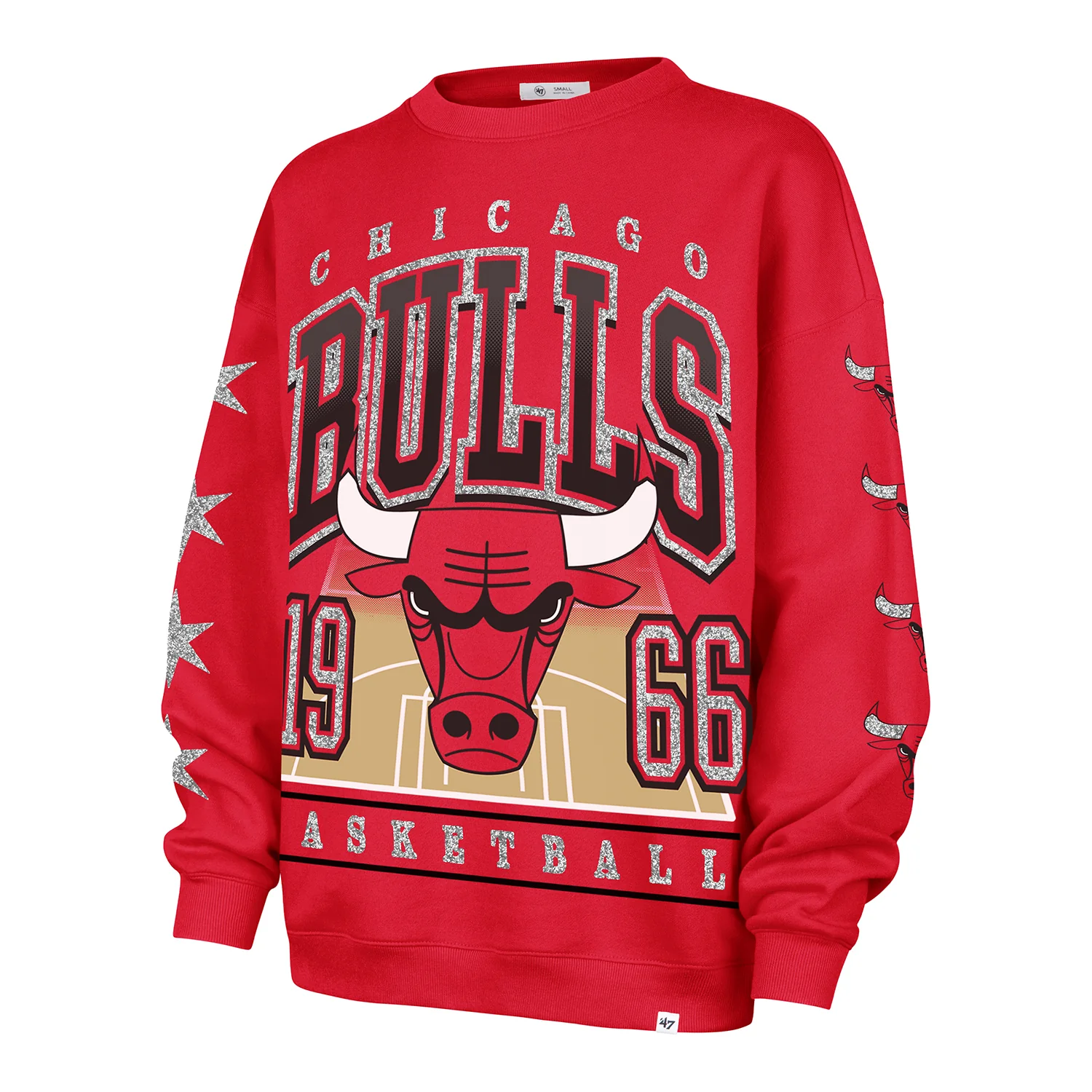 Ladies Chicago Bulls '47 Brand Oversized Go Big Crewneck Sweatshirt