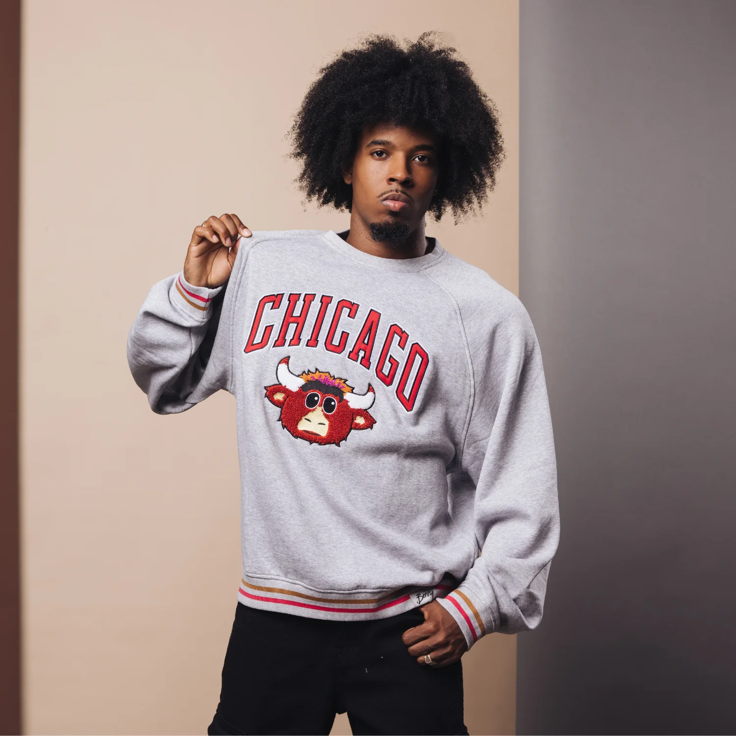 Chicago Bulls 1966 Benny Striped Crewneck