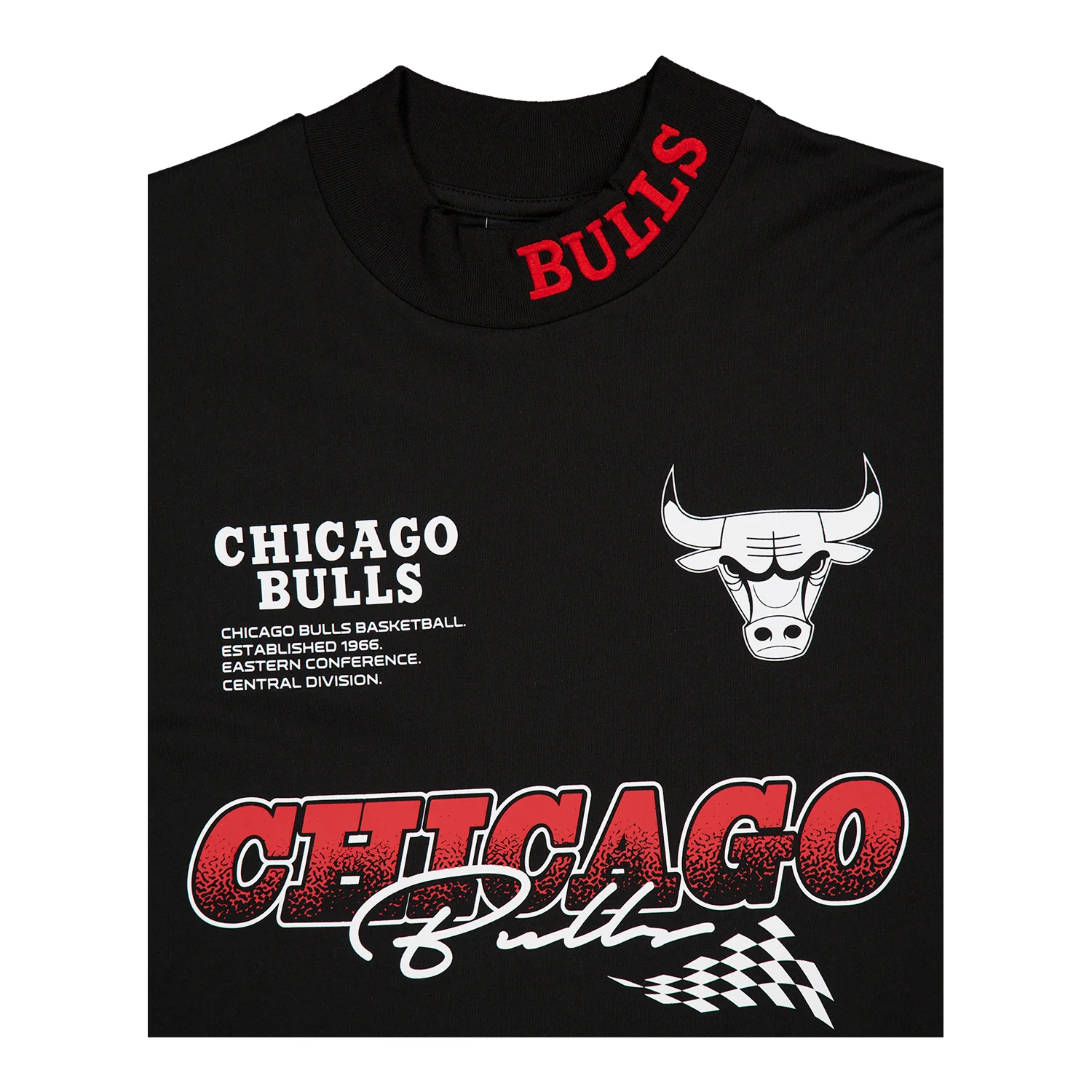 Chicago Bulls New Era Racing Black Long Sleeve T-Shirt