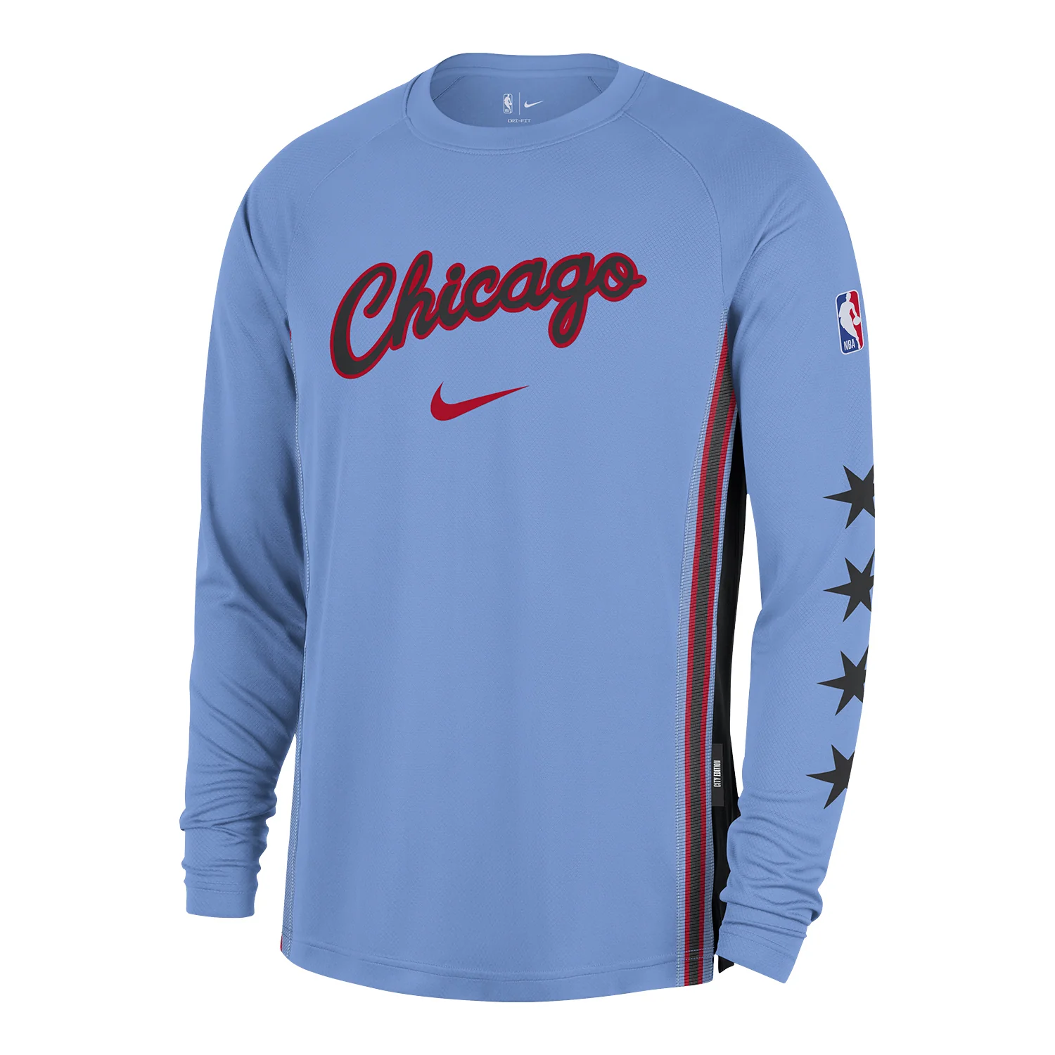 2025-26 City Edition Chicago Bulls Nike Pre-Game Long Sleeve T-Shirt