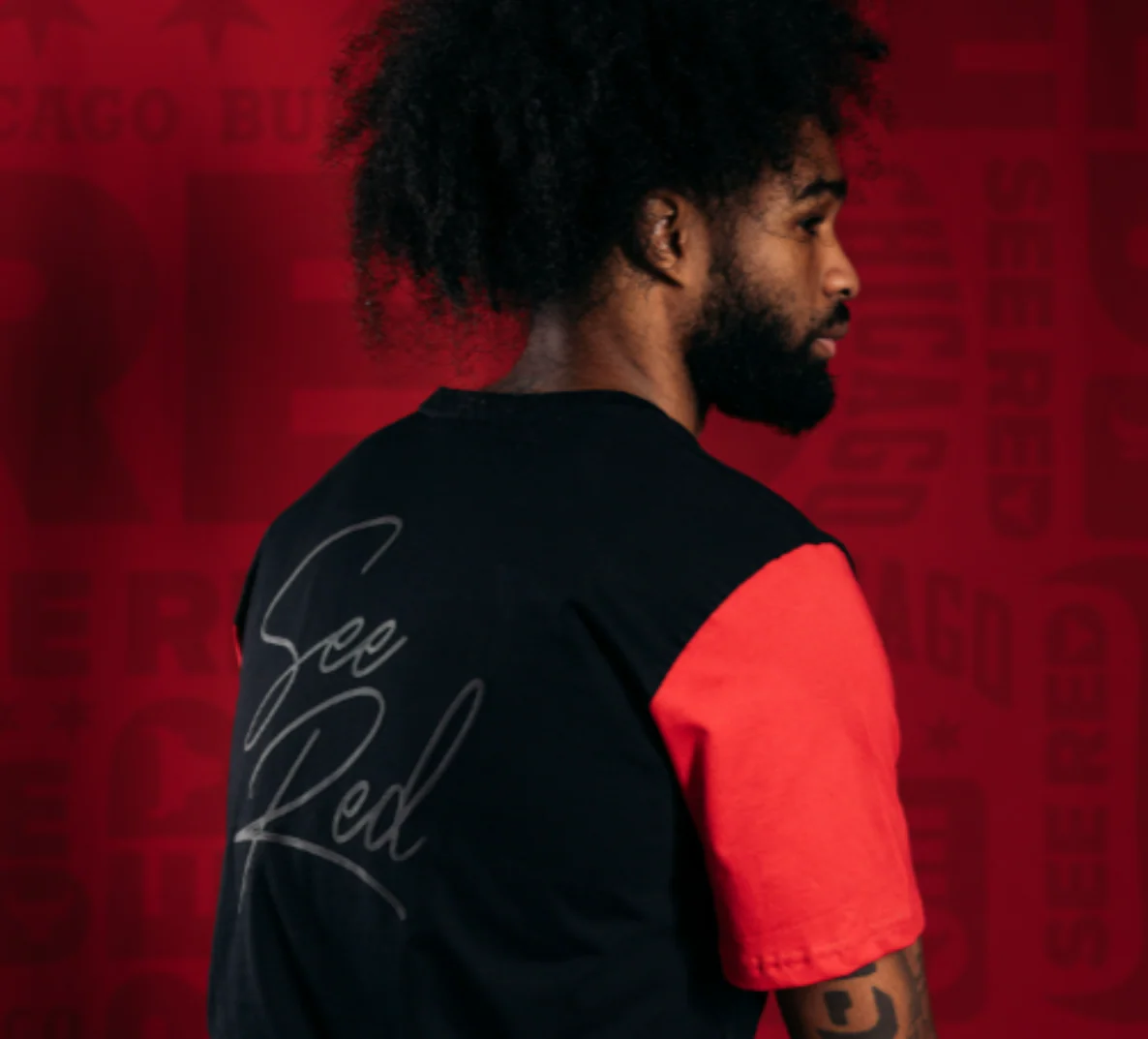 Chicago Bulls 1966 See Red Contrast Sleeve T-Shirt