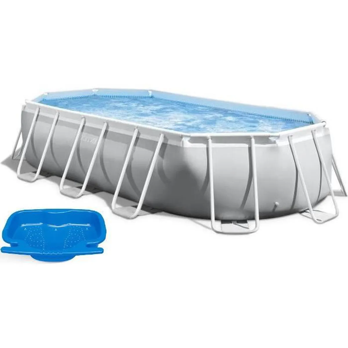 Kit piscine prism frame ovale tubulaire (l)5,03 x (l)2,74 x (h)1,22m et chauffage solaire