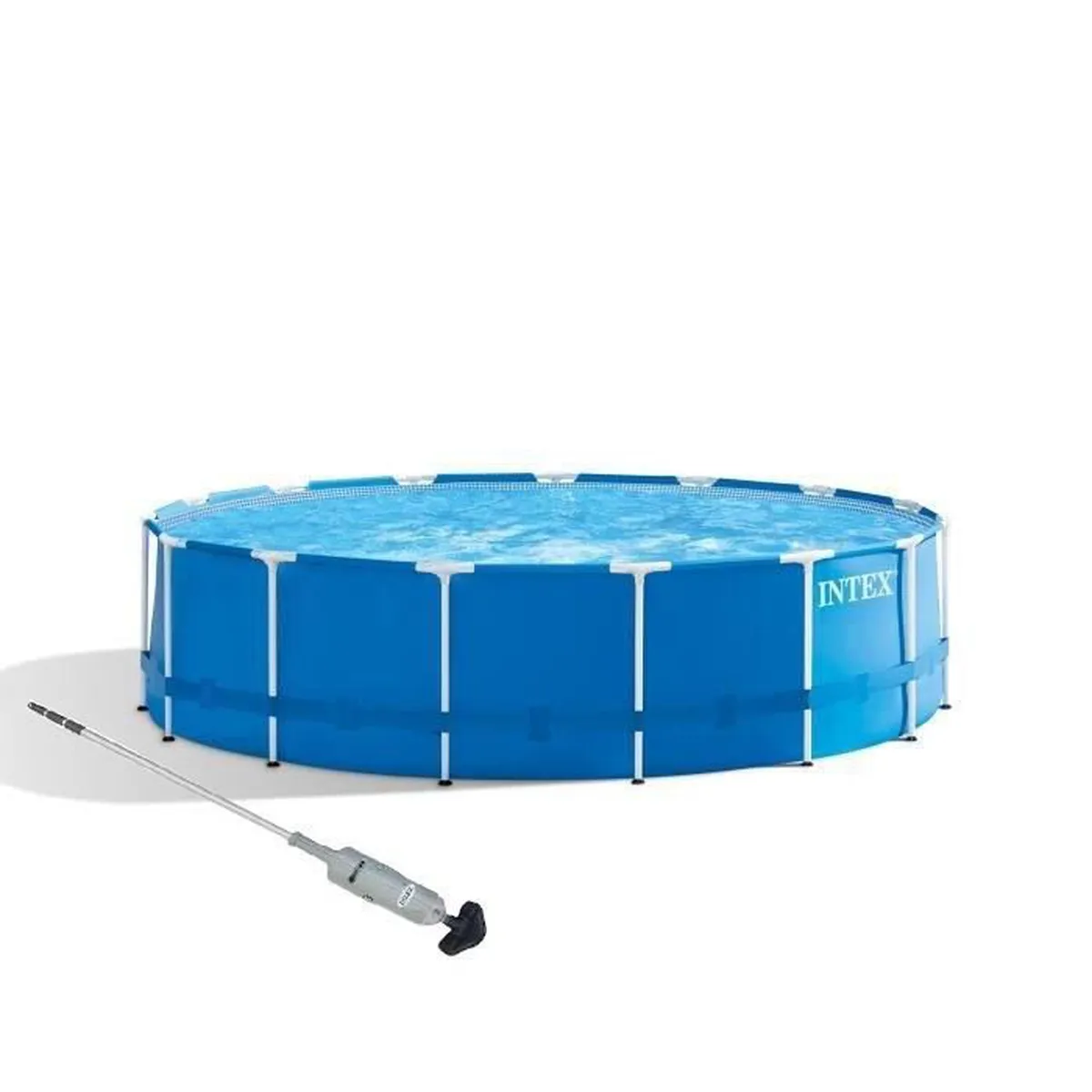 Kit piscine metal frame ronde tubulaire ø 4,57 x 1,22m et Nettoyeur