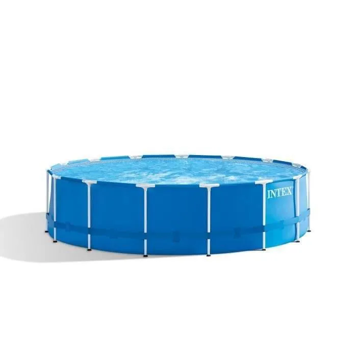Intex - 28242NP - Kit piscine metal frame ronde tubulaire ø 4,57 x 1,22m
