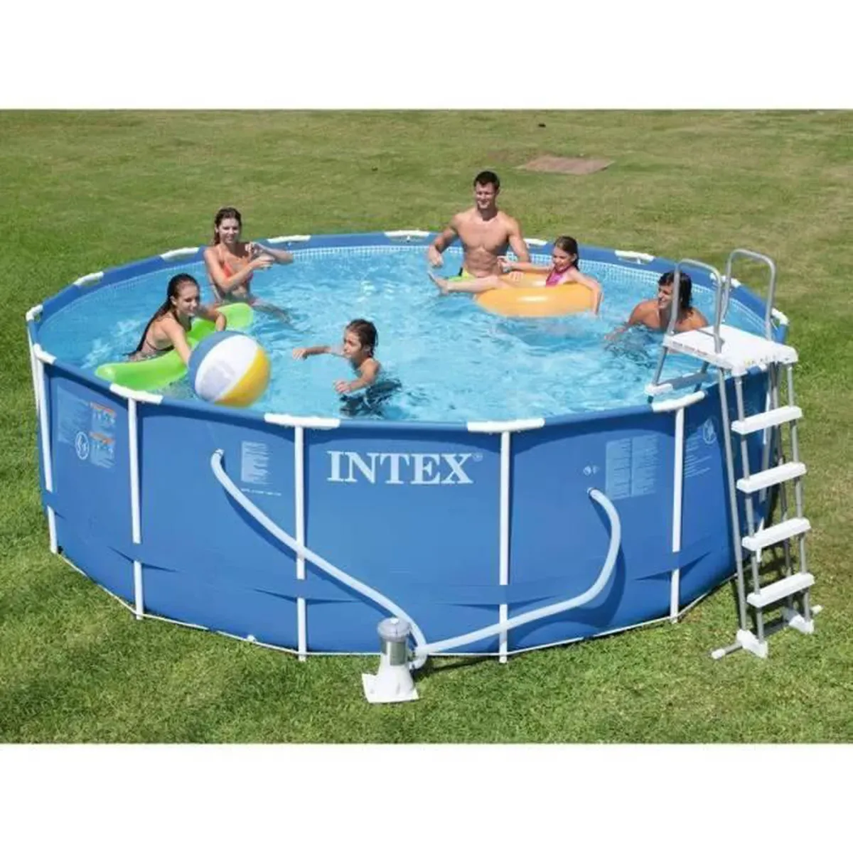 Kit piscine metal frame ronde tubulaire ø 4,57 x 1,22m et Nettoyeur