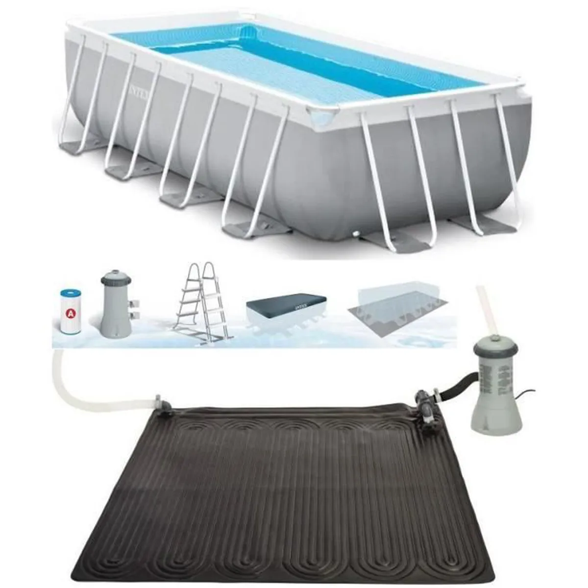 Kit piscine prism frame rectangulaire tubulaire 4,88 x 2,44 x 1,07m et Nettoyeur