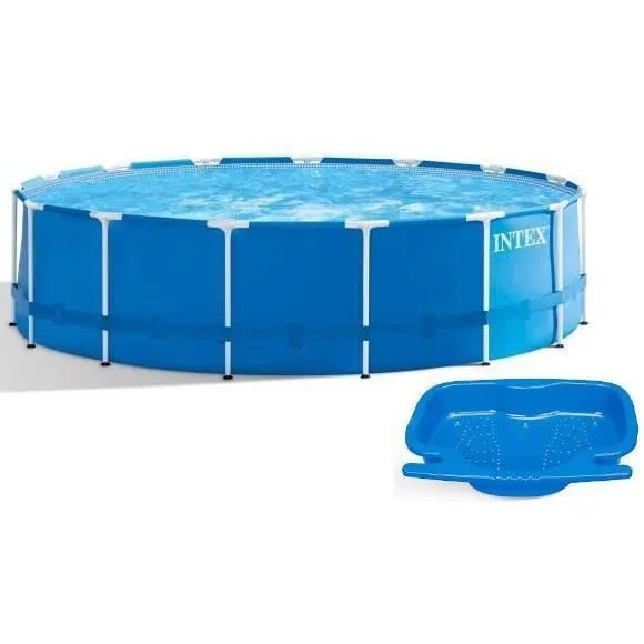 Intex - 28242NP - Kit piscine metal frame ronde tubulaire ø 4,57 x 1,22m