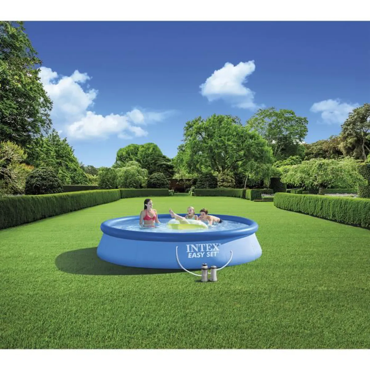 Kit piscine easy set autoportante (ø)3,96 x (h)0,84m et pédiluve