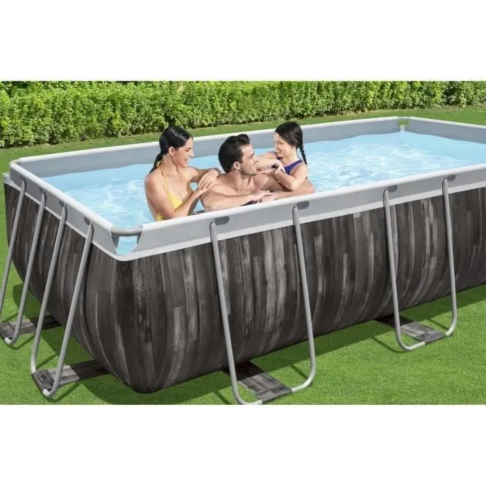 Kit Piscine hors sol tubulaire BESTWAY - Power Steel™ - 404 x 201 x 100 cm + Robot nettoyeur automatique