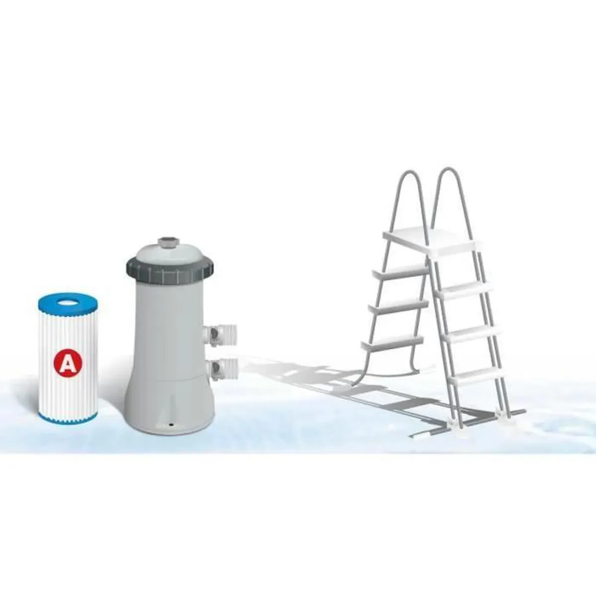 Kit piscine prism frame ronde tubulaire (ø)3,66 x (h)1,22m et pédiluve