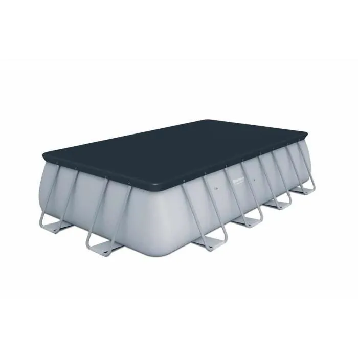 Kit Piscine hors sol tubulaire BESTWAY - Power steel™ - 488 x 244 x 122 cm - Rectangulaire (Filtre à sable, échelle, diffuseur)