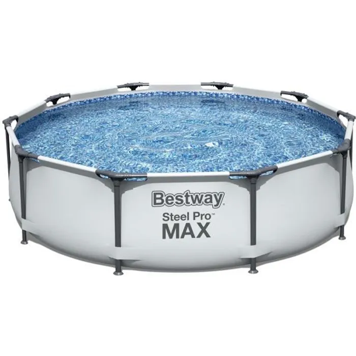 Kit Piscine hors sol tubulaire BESTWAY Steel Pro Max™ - 305 x 76 cm - Ronde (Livrée avec un patche de réparation)