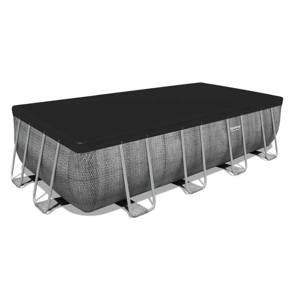 Kit Piscine hors sol tubulaire BESTWAY Power Steel™- 488 x 244 x 122 cm - Rectangulaire (Avec échelle, bâche, épurateur à cartouche)