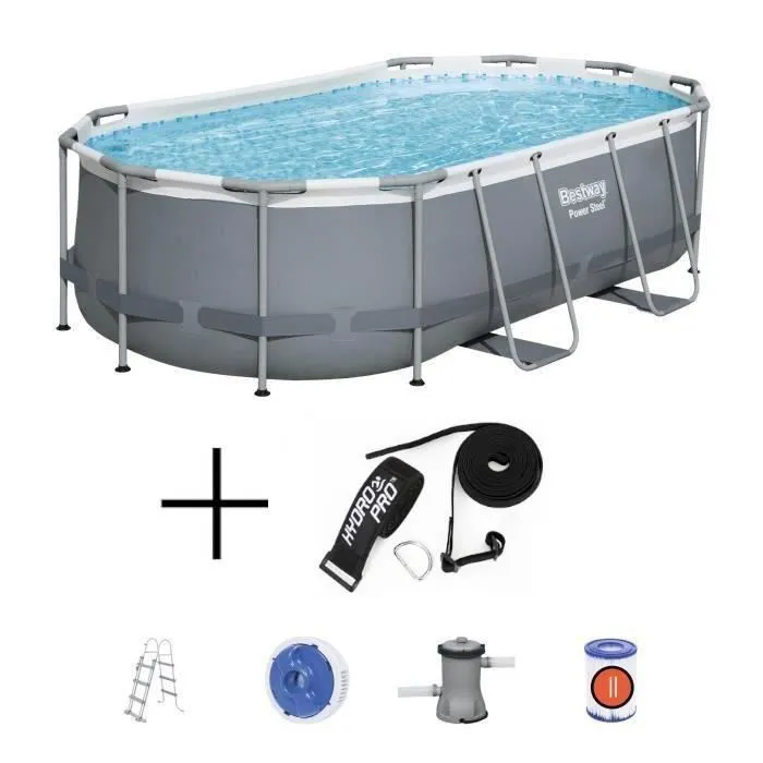 Kit Piscine hors sol tubulaire BESTWAY - Power Steel™ - 427 x 250 x 100 cm + Bandes de Natation