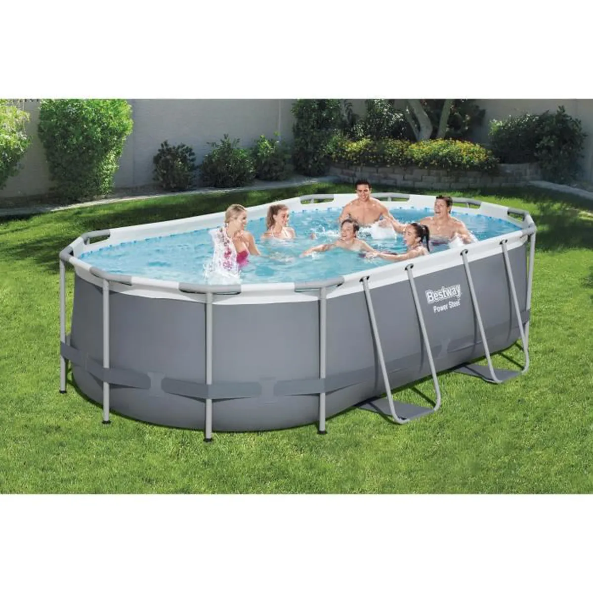 Kit Piscine hors sol tubulaire BESTWAY - Power Steel™ - 427 x 250 x 100 cm - Ovale (Inclus épurateur à Cartouche de 2006 L/H)