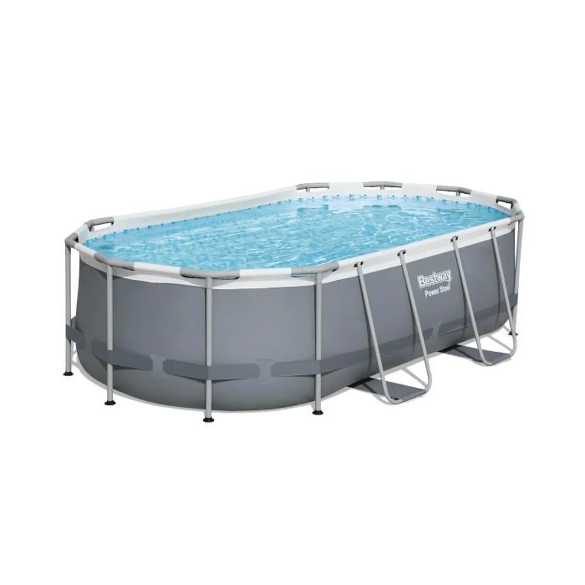 Kit Piscine hors sol tubulaire BESTWAY - Power Steel™ - 427 x 250 x 100 cm - Ovale (Inclus épurateur à Cartouche de 2006 L/H)