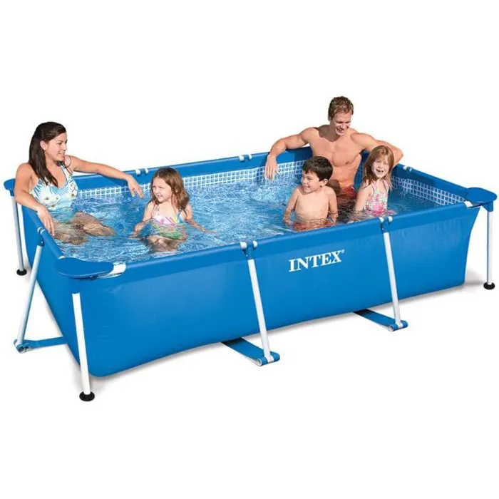 INTEX Piscine rectangle tubulaire en métal Frame Junior - 3 x 2 x 0.75 m