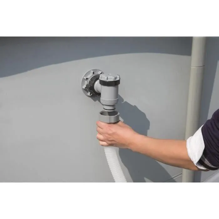 Kit Piscine hors sol tubulaire BESTWAY - Power Steel™ - 412 x 201 x 122 cm + Réchauffeur solaire